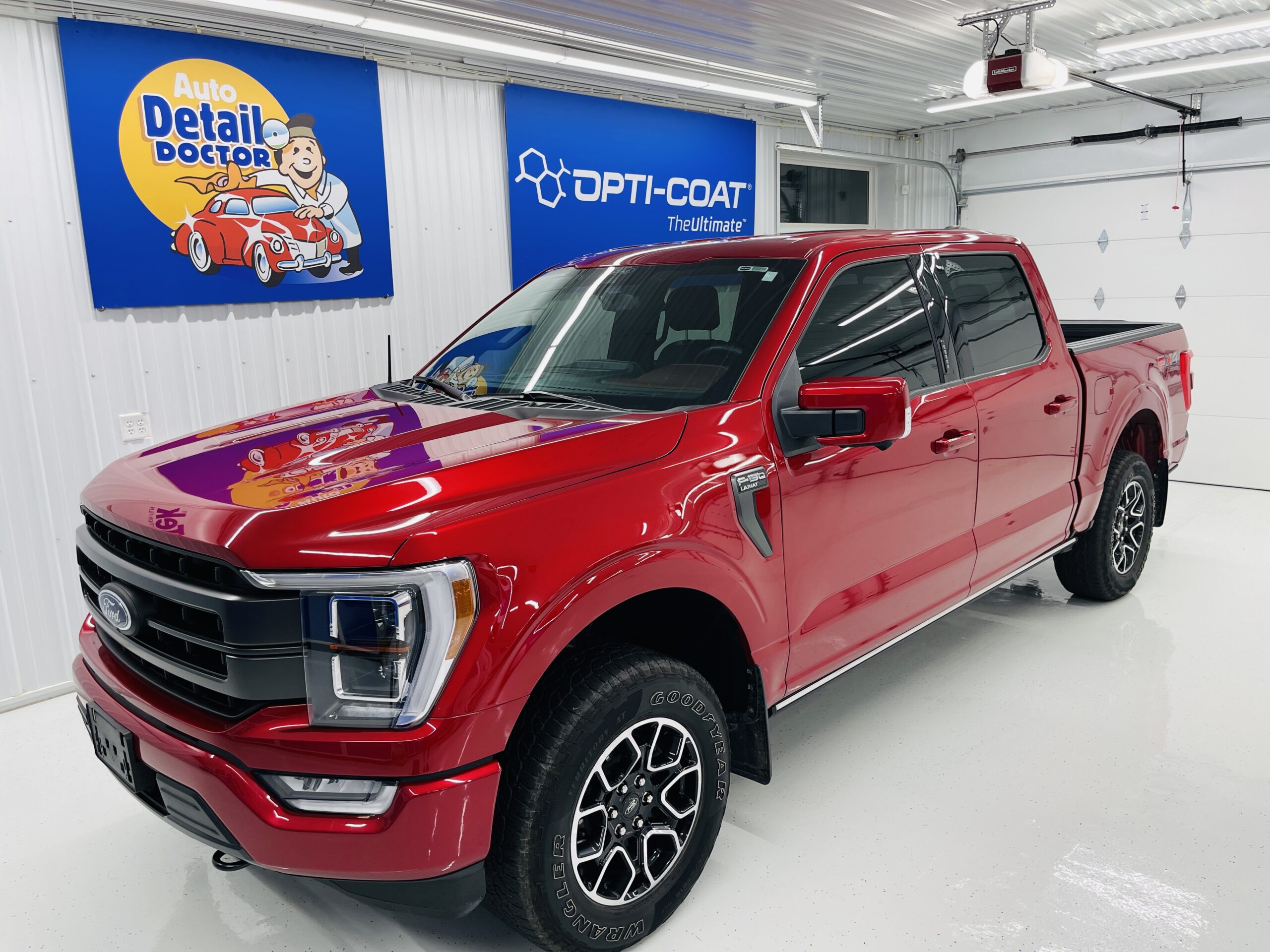 Red F-150 with Opti-Coat Pro3 Ceramic Coating Installed
